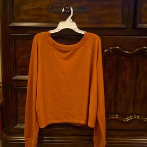 orange/brown crop top